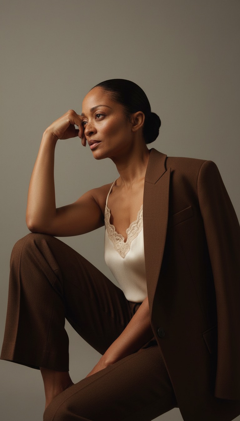 Shannon T. White seated in a brown suit, in a quiet moment of reflection